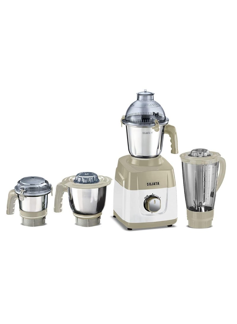سوجاتا Sujata MG03 Mixer Grinder|1000 Watts Double Ball Bearing Motor|24000 RPM|Non-Stop 90 Mins Running|4 Jars including 1750ml Blender with Coconut Milk Extractor, 1500ml, 1000ml, 500ml Jar|Beige & White - Image 1